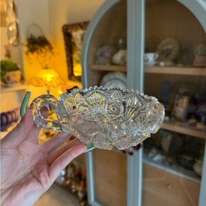 Antique heavy glass bowl - universal use no flaws!